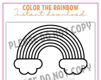 Rainbow Coloring Page | Learn Colors | Coloring Printable | Preschool