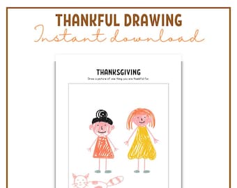 Thankful Drawing - Thanksgiving Preschool Drawing Activity