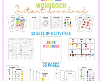 Preschool Shapes Workbook | Shape Recognition, Tracing, and Coloring Activities