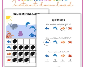 Ocean Animal Graph | Preschool Numbers and Counting