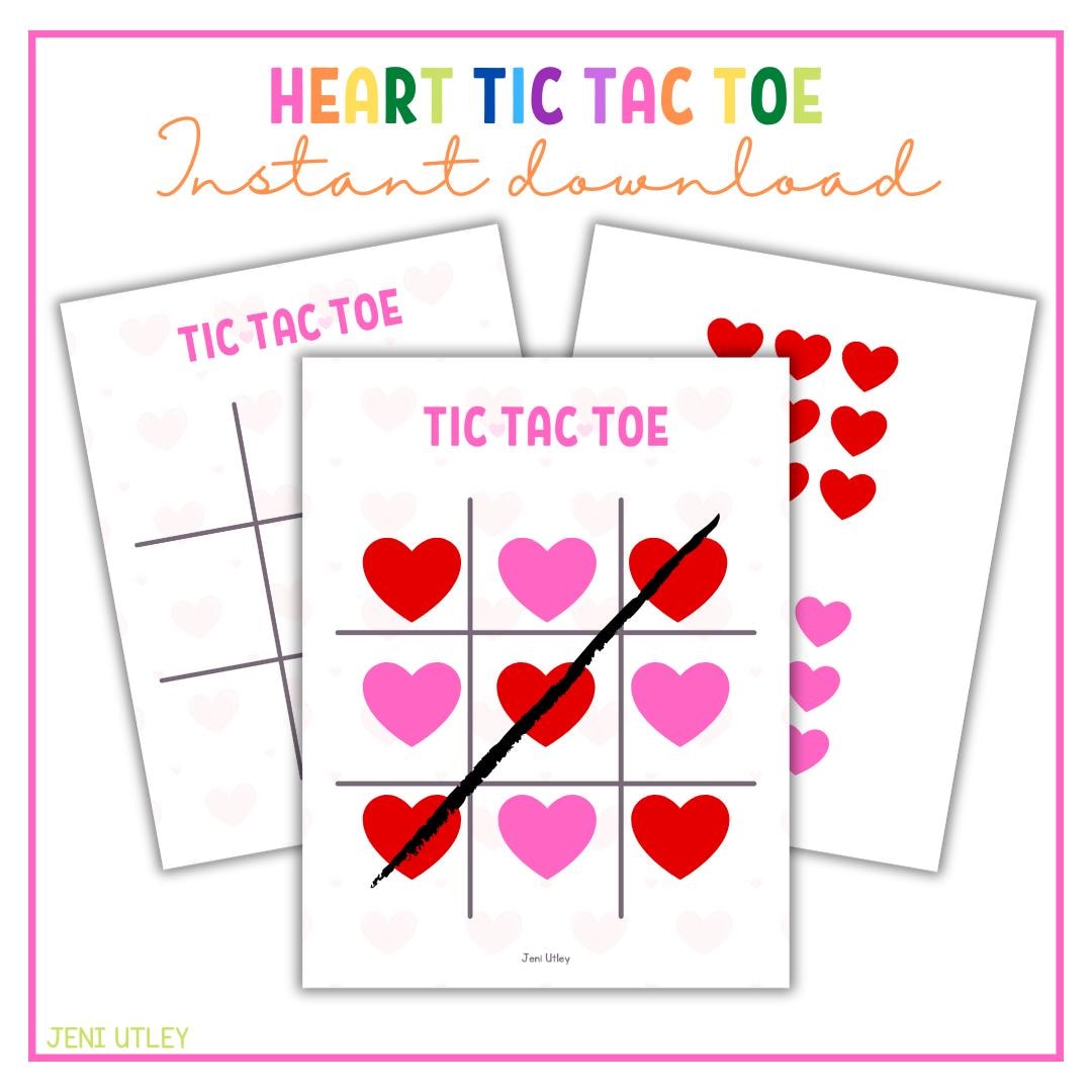 Valentine's Day Tic Tac Toe Printable Game | Preschool Activity | Candy ...