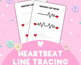 Heartbeat Line Tracing Worksheet | Fine Motor Skills Practice | Preschool Pre-Writing Skills
