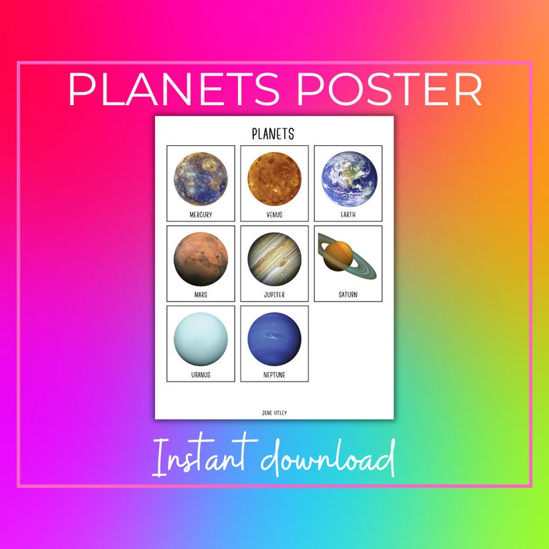 Planets Poster Preschool Curriculum Preschool Activities - Etsy