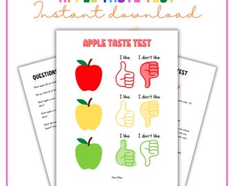 Apple Taste Test | Healthy Eating | Preschool Worksheet