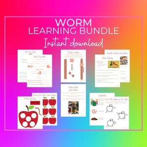 Worm Learning Activities for Kids Printable Kids Workbook - Etsy