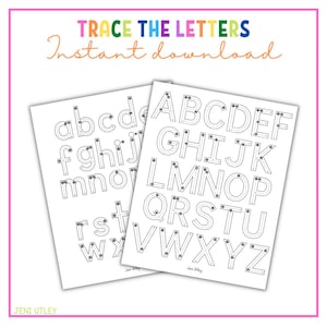 Alphabet Tracing Worksheets | Uppercase Letter Tracing Printables | Preschool Handwriting Practice | Fine Motor Skills Activity