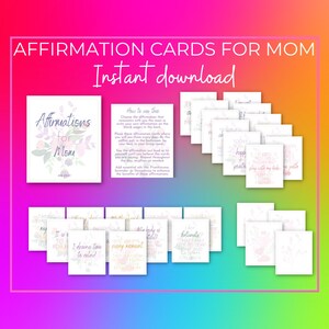 Affirmations for Mom | Affirmation Cards | Daily Affirmations | Law of Attraction | Mom
