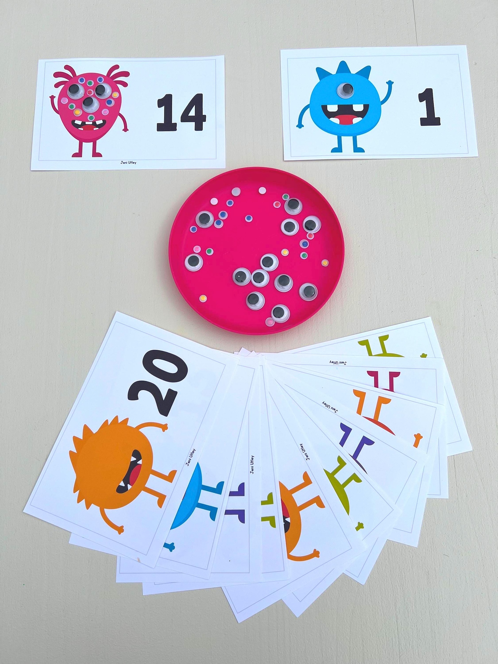 Monster Counting Activity Printable | Preschool Math Game With Googly ...