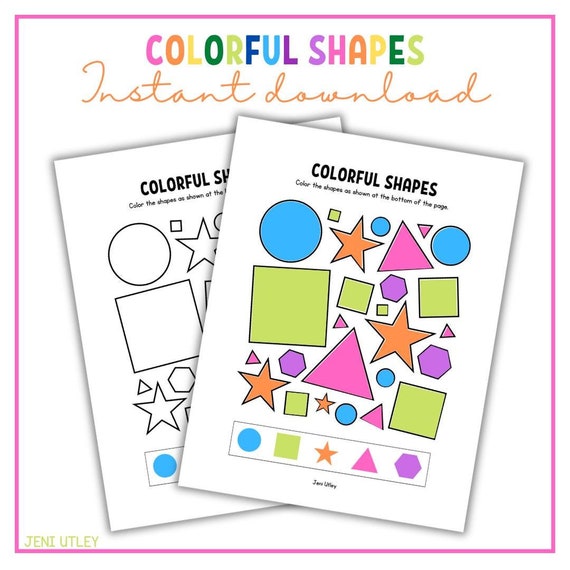 Colour Shapes For Kids Printable