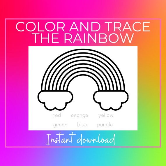 Rainbow Coloring Page Learn Colors Coloring Printable - Etsy