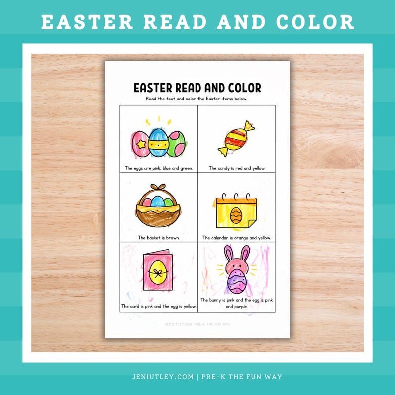 Easter Read and Color Printable | Preschool Reading Activity ...