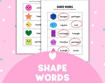 Shape Words | Preschool Worksheet