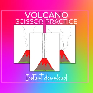 Volcano Scissor Practice | Volcano Unit Study | Preschool Unit Study | Pre-k