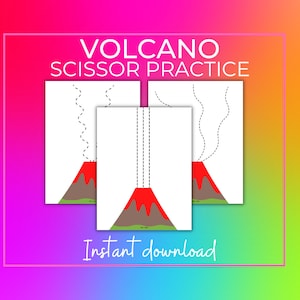 Volcano Scissor Practice | Volcano Unit Study | Preschool Unit Study | Pre-k