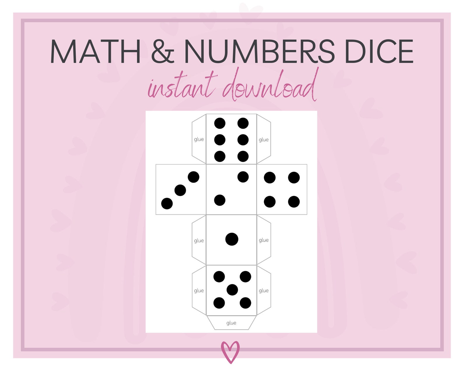 Printable Dice | Counting and Math | Learning Game | for Kids ...