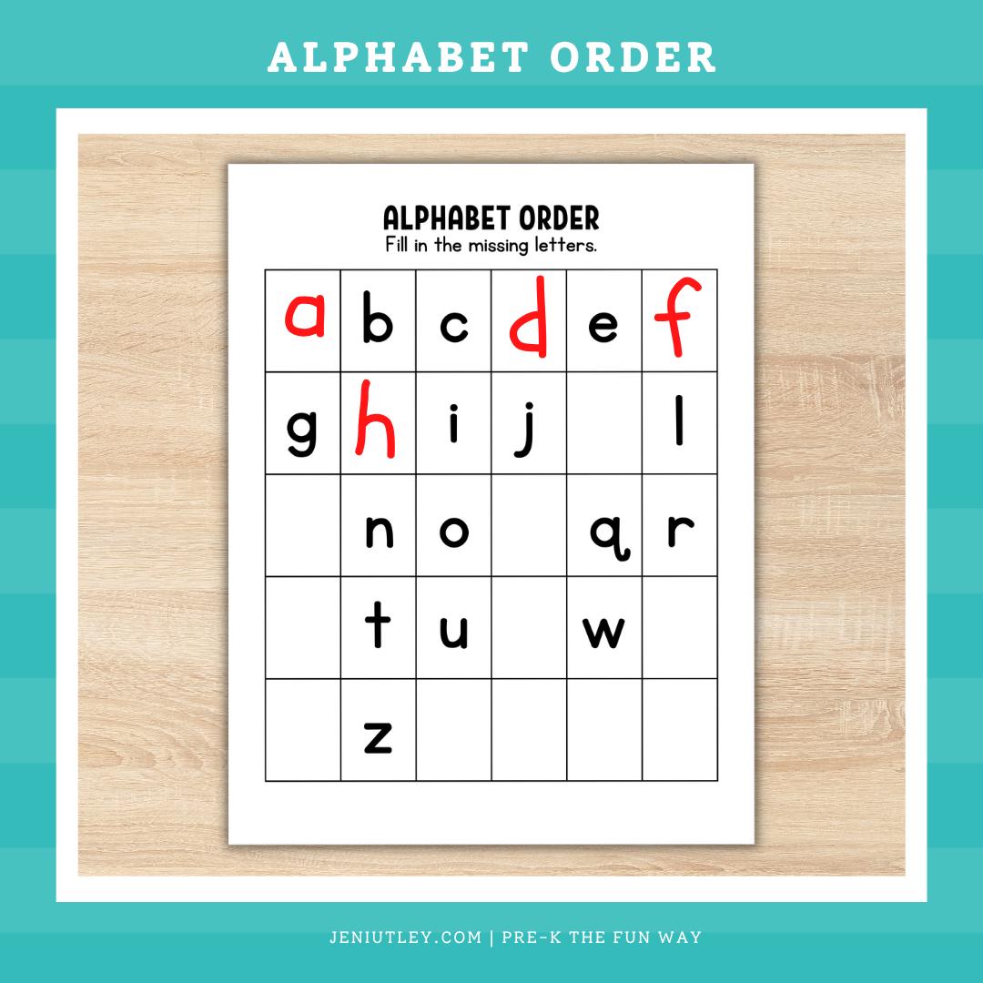 Alphabet Order - Alphabet Practice - Preschool Worksheet Activity - Etsy