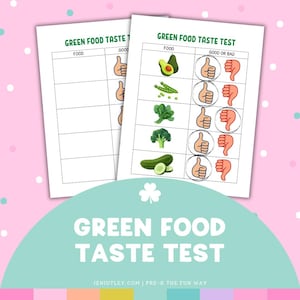 Green Food Taste Test Printable – Interactive Healthy Eating Chart for Kids & Families image 1