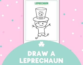St. Patrick's Day Leprechaun Drawing Craft | Kids Holiday Activity Printable (PDF)