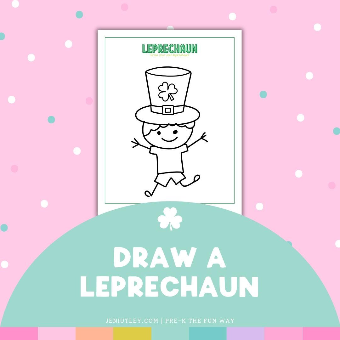 St. Patrick's Day Leprechaun Drawing Craft Kids Holiday Activity…