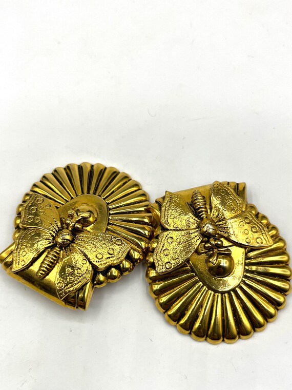 papillon vintage 1980 boucles d oreille