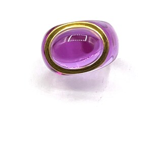 Bague Ancienne En Cristal Baccarat - Taille 58 1/2 - Occasion, Pièce De Collection
