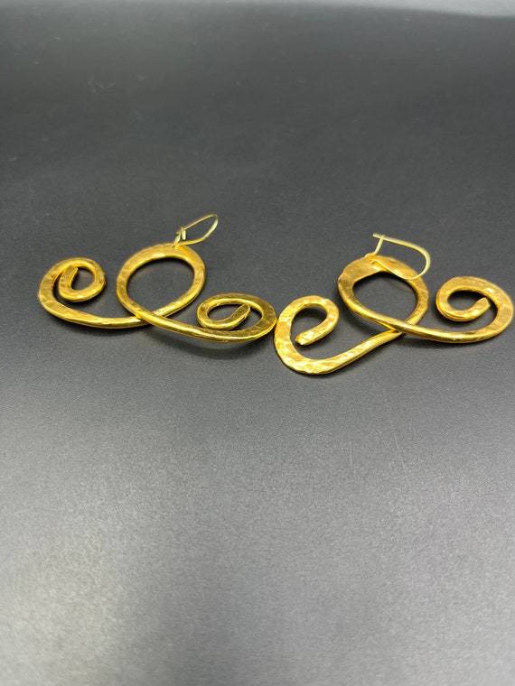création design doré 24 carat boucle d oreilles