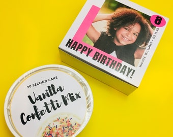 90 Second Cake - Birthday Party Favor - Mini Cake - Girl Party Favors - Cupcakes - Cake Mix - Birthday Cake - Vanilla Cake - Chocolate Cake