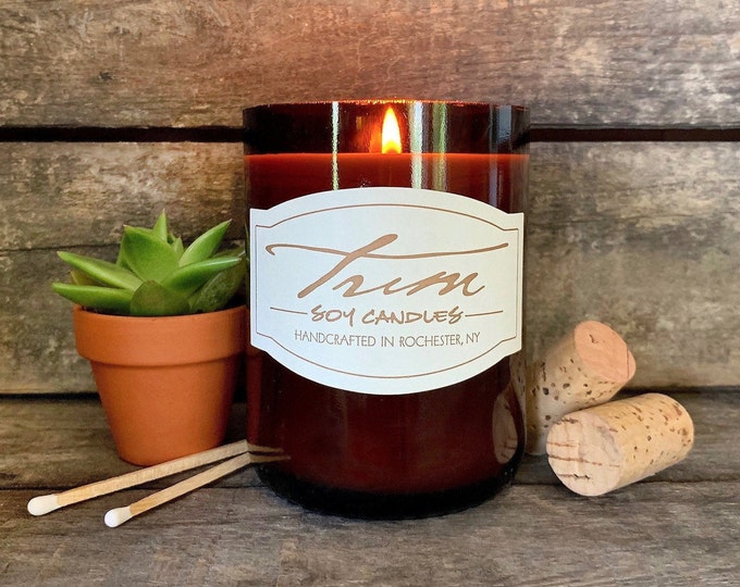 Cactus Flower Wine Bottle Candle Scented Candle Floral Etsy