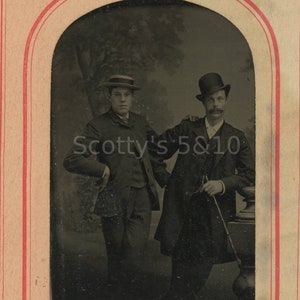 Antique Tintype Two Affectionate Men - Gay Interest