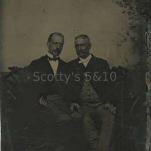 Antique Tintype Two Distinguished Gentleman - Gay Interest