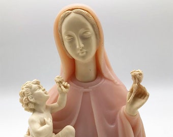 Vintage Pink Alabaster and Resin Madonna - Gino Ruggeri Bianchi - Italy