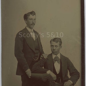 Antique Tintype Two Affectionate Men - Gay Interest