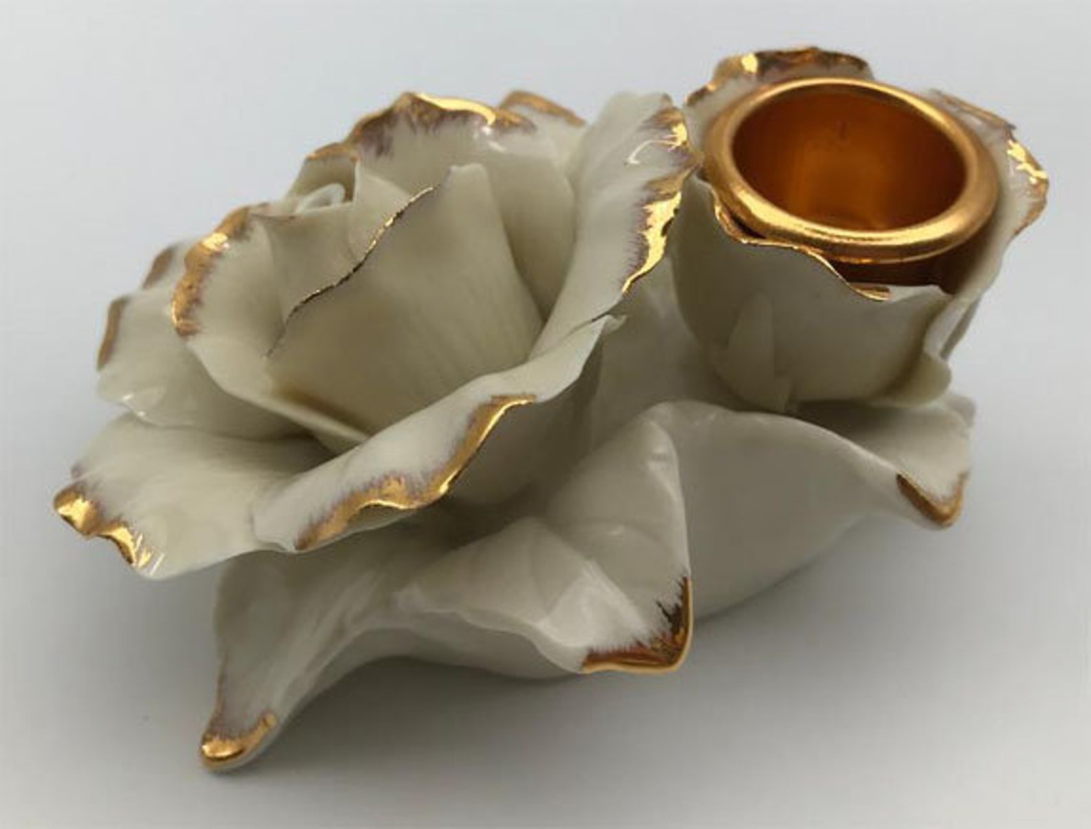 Vintage Avon China Porcelain Rose Candle Holders Etsy