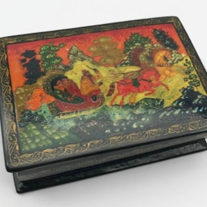 Russian Fairytale Hand Painted Lacquer Box