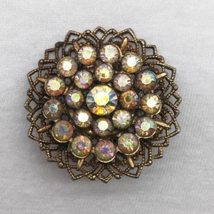 Vintage MCM - AB Finish Rhinestone Brooch