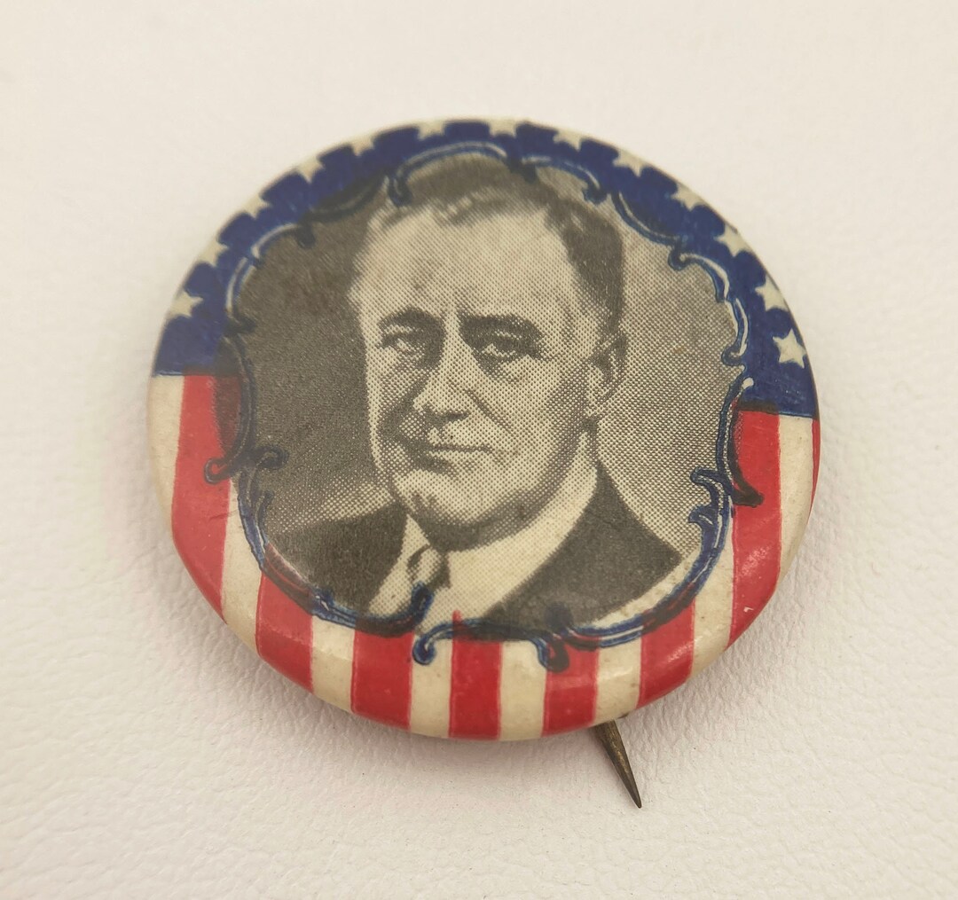 Vintage Franklin D. Roosevelt Campaign Button - Etsy