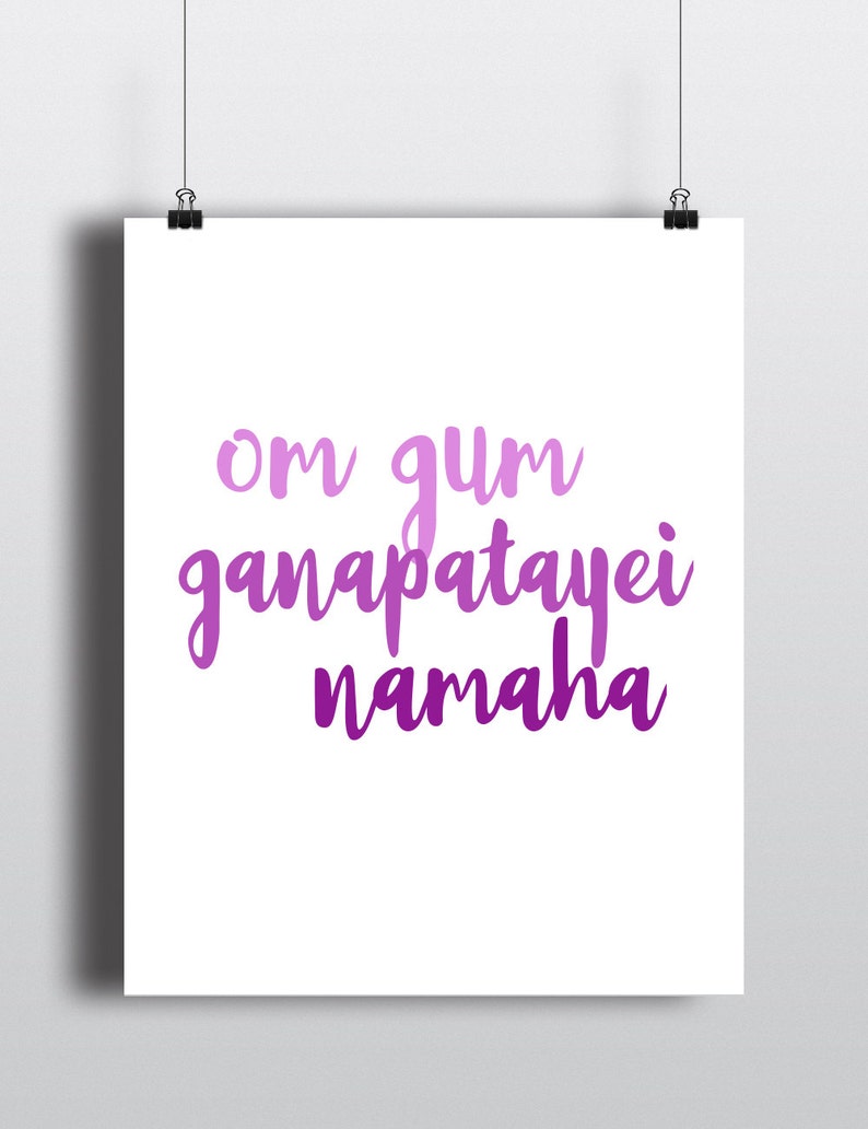 Sanskrit Mantra Om Gum Ganapatayei Namaha Ombre Orange and Etsy