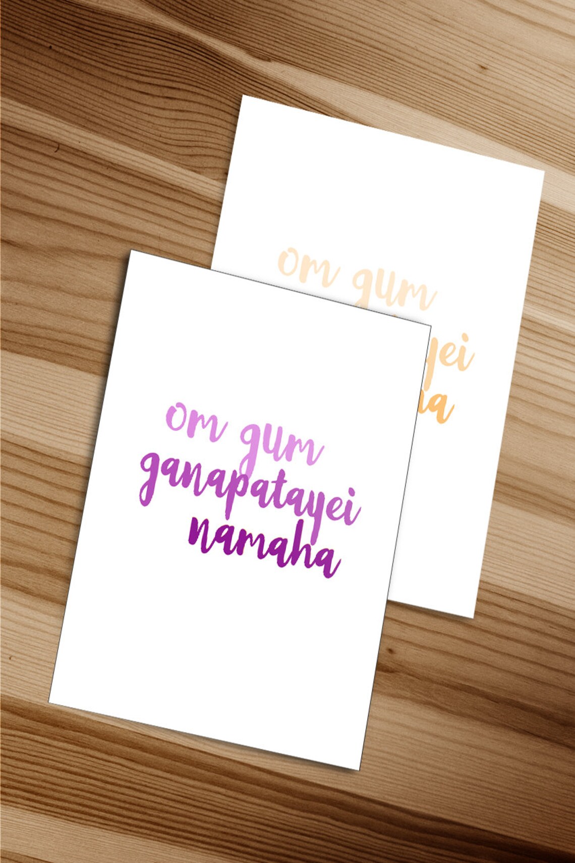 Sanskrit Mantra Om Gum Ganapatayei Namaha Ombre Orange and Etsy