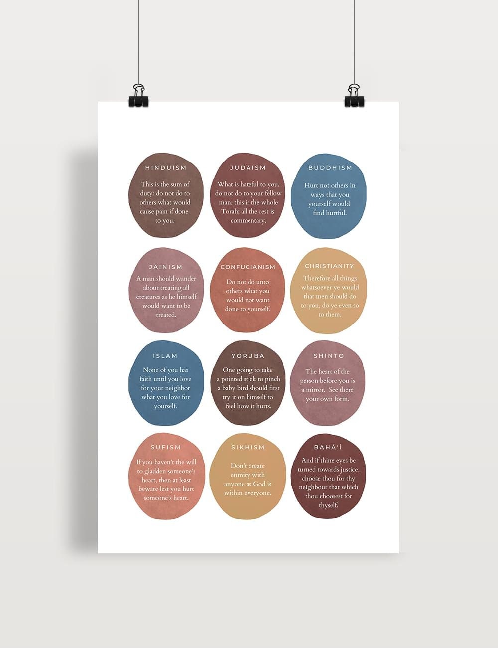 Golden Rule Wall Art Instant Download 3 Pack Poster Earth Tones Ancient