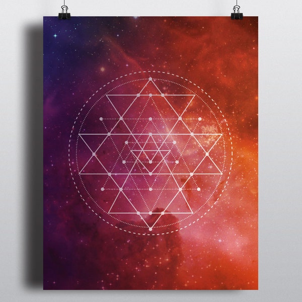 Sri Yantra Bright Space Nebula Galaxy Instant Download Shri Yantra Sacred Geometry Divine Feminine Goddess Sound Symbol Multiple Sizes