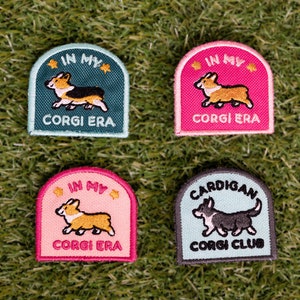 Parche de perro bordado / Corgi / En mi era Corgi / Cardigan Corgi / Pembroke Corgi / Parche de arnés para perros / Era Corgi / Corgi tricolor