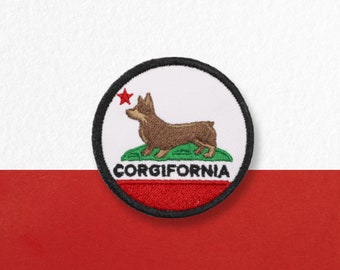 Embroidered Dog Patch | Corgifornia