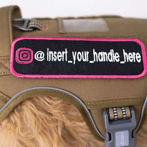 Custom Social Media Handle | Embroidered Dog Patch | Instagram | Embroidered Patch | Custom Patch | Insta | Dog Accessories | Custom Dog