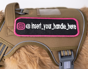 Custom Social Media Handle | Embroidered Dog Patch | Instagram | Embroidered Patch | Custom Patch | Insta | Dog Accessories | Custom Dog