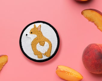 Embroidered Dog Patch | Cute Corgi Bum