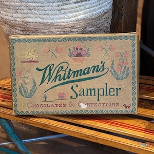 Grande boîte d'échantillons de chocolat Whitman's vintage de 3 lb - Un emballage difficile