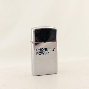 Vintage Slim Zippo Lighter &quot;Phone Power&quot;