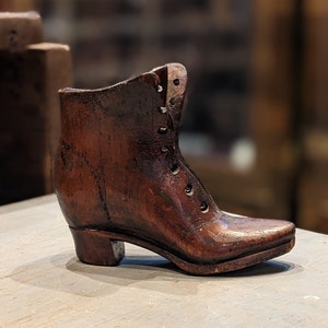 Vintage Folk Art Carving of a Shoe