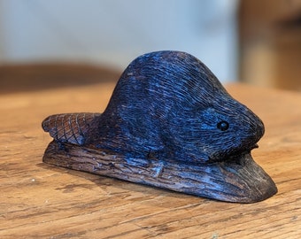 Vintage Folk Art Beaver Carving