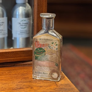 Early Witch Hazel Lotion with Paper Label, Collectable, Advertising, Apothecary, Toiletry, Bathroom Decor, Home Decor, Decor Glass, Gift